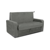 Sofá Cama 2 Lugares Compacto Com Baú 145 Larg Daiane Matrix Suede Cinza - 6