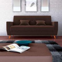 Sofá Cama Casal Premium 3 Lugares Com Baú 2,08 Larg Pamela Matrix Veludo Marrom