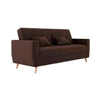 Sofá Cama Casal Premium 3 Lugares Com Baú 2,08 Larg Pamela Matrix Veludo Marrom - 7