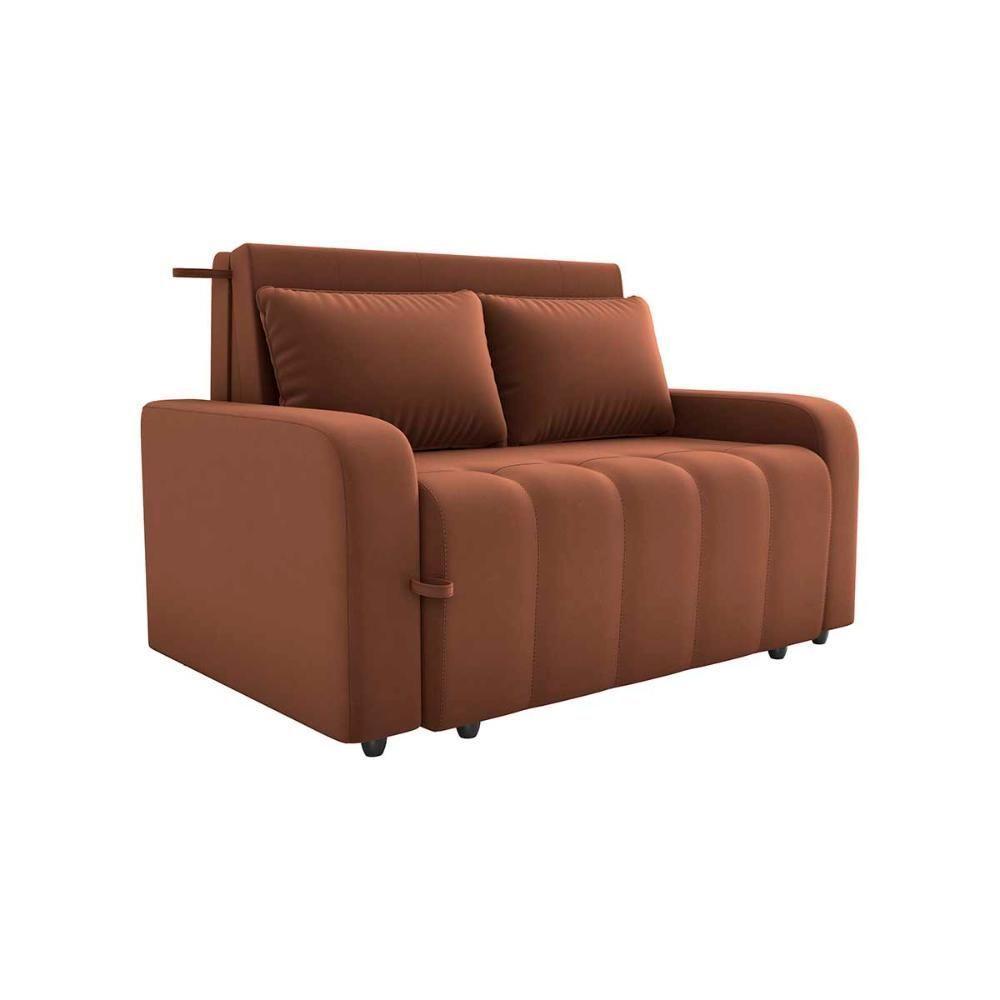 Sofá Cama Compacto 2 Lugares 1,38 Larg Amora New Matrix Veludo Ferrugem - 2