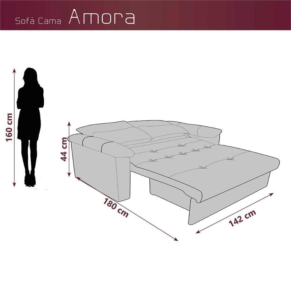 Sofá Cama Compacto 2 Lugares 1,38 Larg Amora New Matrix Veludo Ferrugem - 5