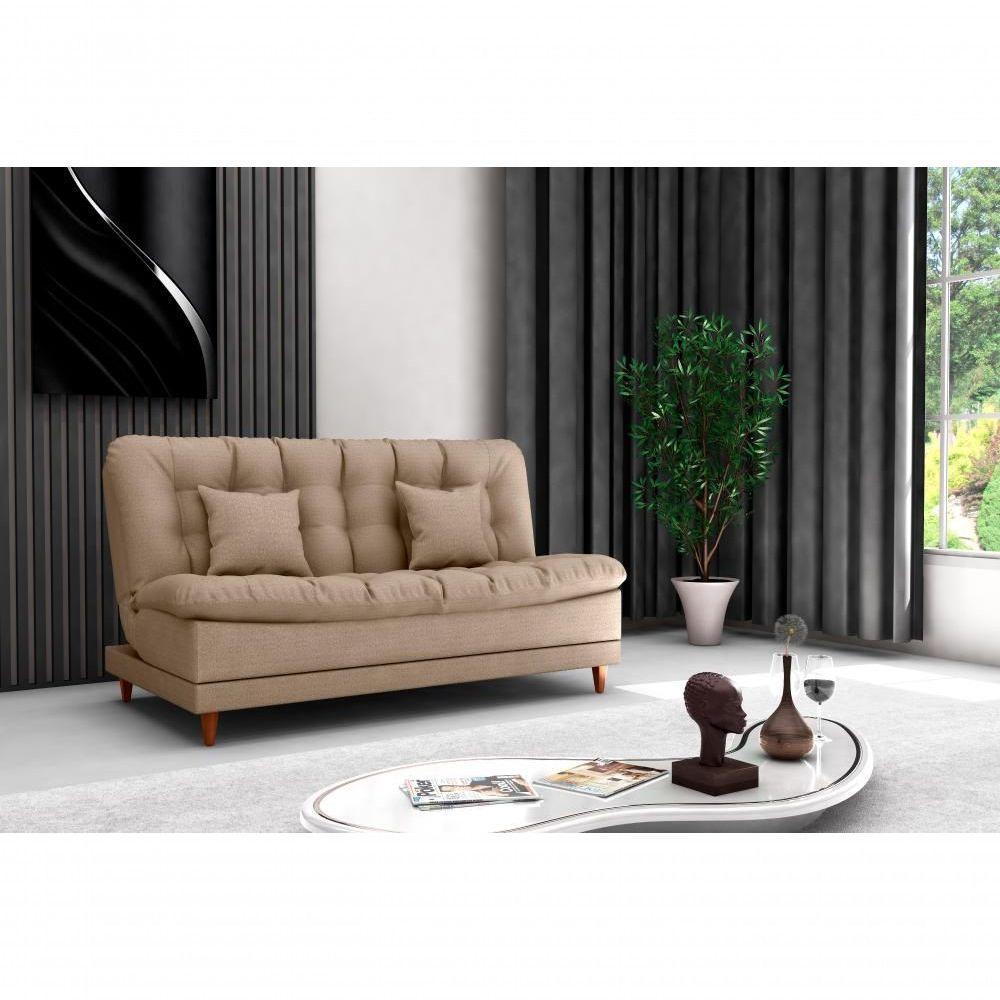 Sofá Cama 3 Lugares Casal Confortável 1,85 Larg Duda Matrix Linho Areia - 2