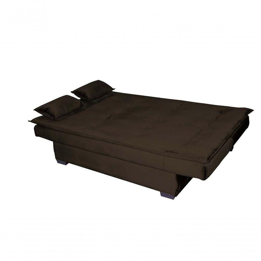 Sofá Cama 3 Lugares Casal Premium Reclinavel 1,80 Larg Esmeralda Matrix Veludo Marrom - 4