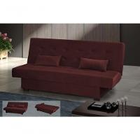Sofá Cama 3 Lugares Casal Reclinável 190 Larg Laila Matrix Veludo Vinho - 4
