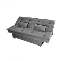 Sofá Cama 3 Lugares Casal Premium Reclinavel 1,80 Larg Esmeralda Matrix Suede Cinza - 2