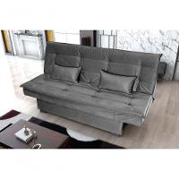 Sofá Cama 3 Lugares Casal Premium Reclinavel 1,80 Larg Esmeralda Matrix Suede Cinza - 4