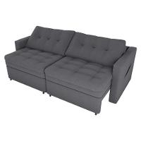 Sofá Cama Reclinável 2 Lugares Premium Com Assentos Dividido 2,20 Larg Nayla Matrix Boucle Cinza - 2