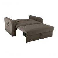 Sofá Cama 2 Lugares Compacto Com Baú 145 Larg Daiane Matrix Veludo Maserati Marrom - 3