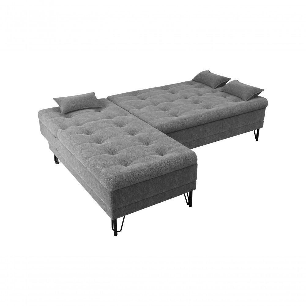 Sofá Cama 3 Lugares Com Chass Casal Luxo Premium Nice Matrix Boucle Cinza - 5