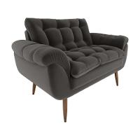 Sofá Namoradeira Pequeno Confortável 1,25 Larg Xangai Matrix Veludo Cinza - 2