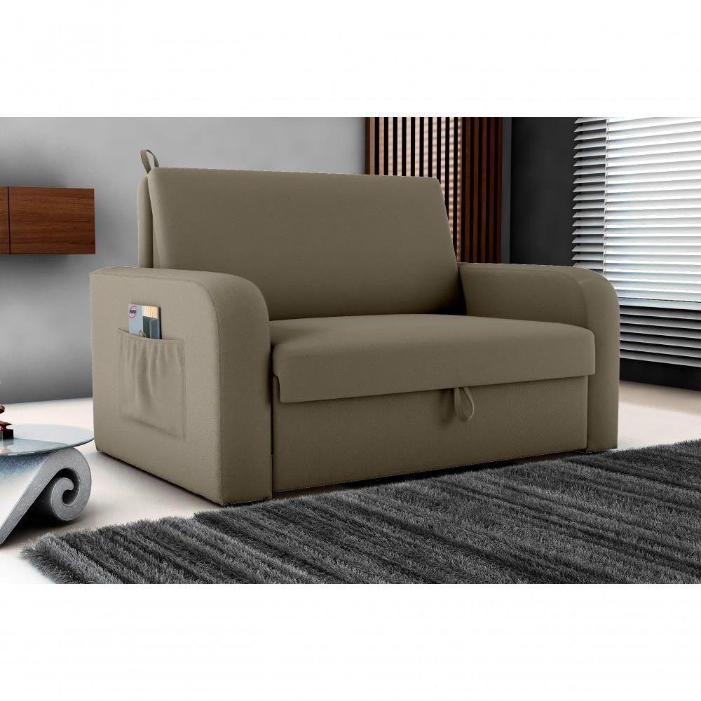 Sofá Cama 2 Lugares Compacto Com Baú 145 Larg Daiane Matrix Veludo Maserati Capuccino - 2