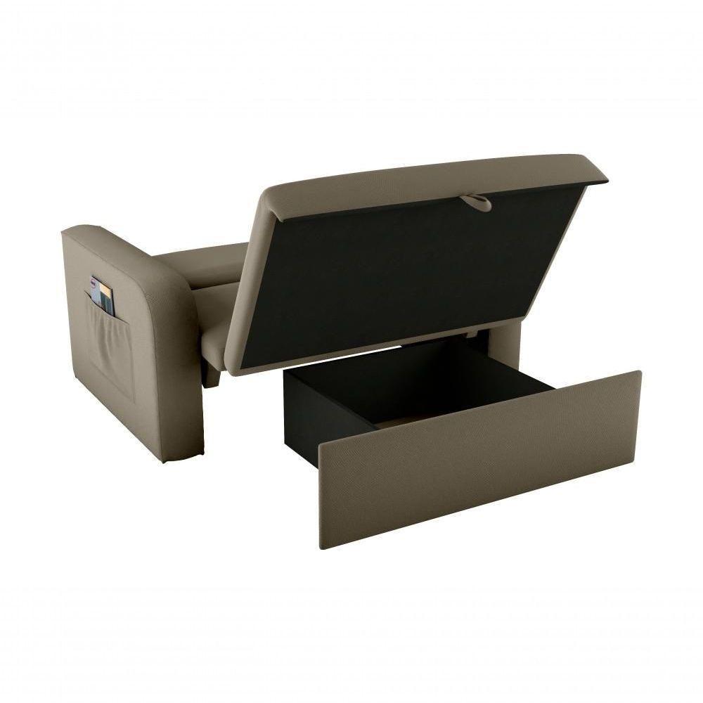 Sofá Cama 2 Lugares Compacto Com Baú 145 Larg Daiane Matrix Veludo Maserati Capuccino - 4