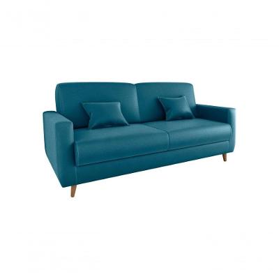 Sofá Cama Premium 3 Lugares 1,90 Larg Emilia Matrix Veludo Turkey Petróleo