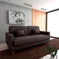 Sofá Cama Premium 3 Lugares 1,90 Larg Emilia Matrix Suede Marrom - 2