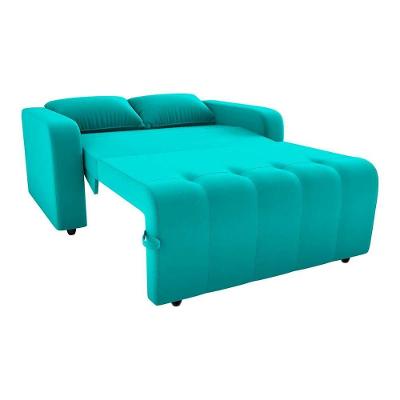 Sofá Cama Compacto 2 Lugares 1,38 Larg Amora New Matrix Veludo Verde Menta