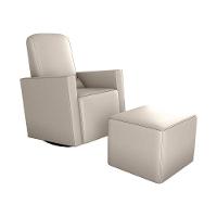 Poltrona De Amamentação Com Balaço E Puff Premium Annecy Matrix Sintetico Bege Sintetico Bege - 2