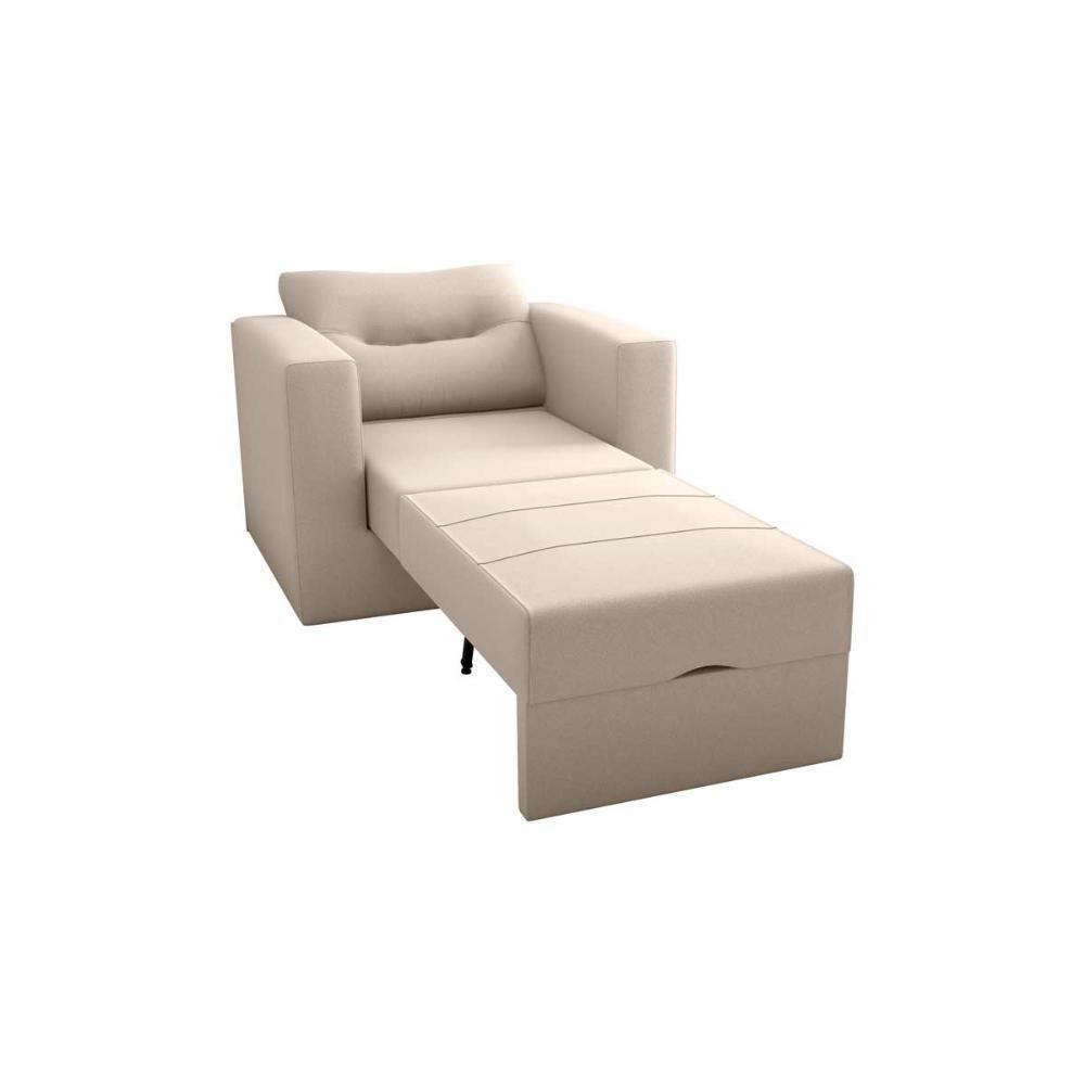 Sofa Cama Poltrona 1 Lugar Solteiro 0,90 Larg Marissol Matrix Suede Bege - 1