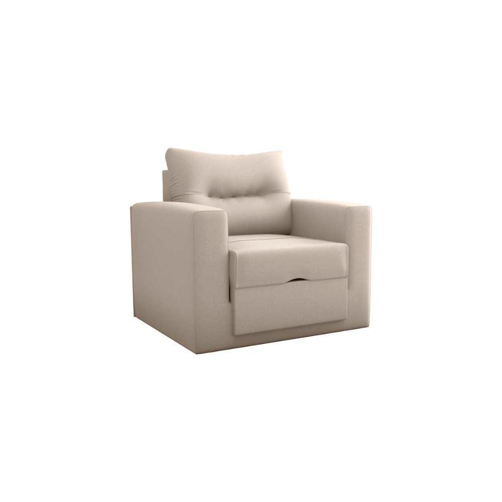 Sofa Cama Poltrona 1 Lugar Solteiro 0,90 Larg Marissol Matrix Suede Bege - 5