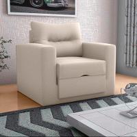 Sofa Cama Poltrona 1 Lugar Solteiro 0,90 Larg Marissol Matrix Suede Bege - 2