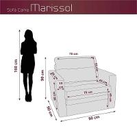 Sofa Cama Poltrona 1 Lugar Solteiro 0,90 Larg Marissol Matrix Suede Bege - 3