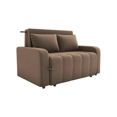 Sofá Cama Compacto 2 Lugares 1,38 Larg Amora New Matrix Veludo Capuccino