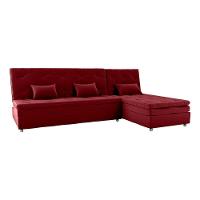 Conjunto Sofá Cama 3 Lugares Com Pillow Top E Chaise Penelope Matrix Veludo Vinho - 5