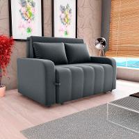 Sofá Cama Compacto 2 Lugares 1,38 Larg Amora New Matrix Veludo Cinza - 3