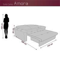 Sofá Cama Compacto 2 Lugares 1,38 Larg Amora New Matrix Veludo Cinza - 5