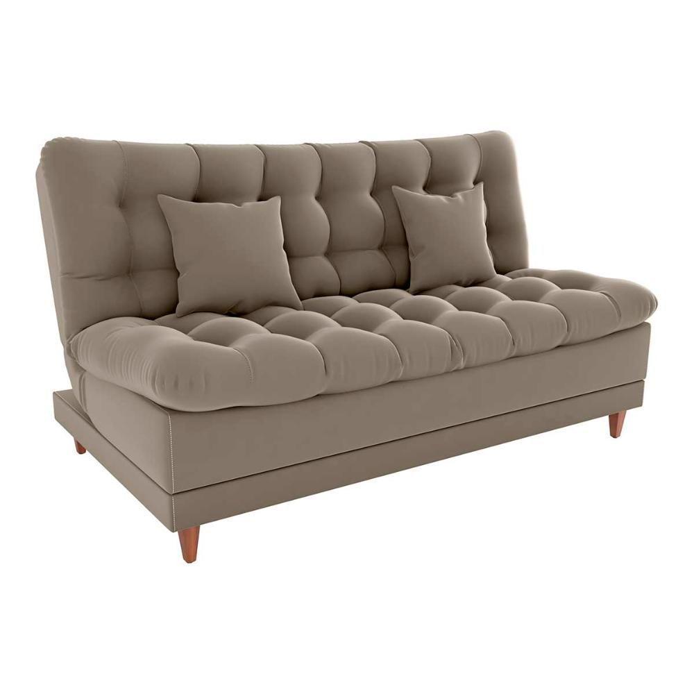 Sofá Cama 3 Lugares Casal Confortável 1,85 Larg Duda Matrix Veludo Capuccino - 4