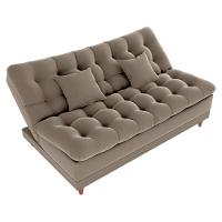 Sofá Cama 3 Lugares Casal Confortável 1,85 Larg Duda Matrix Veludo Capuccino - 2