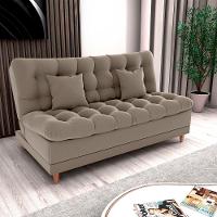 Sofá Cama 3 Lugares Casal Confortável 1,85 Larg Duda Matrix Veludo Capuccino - 3