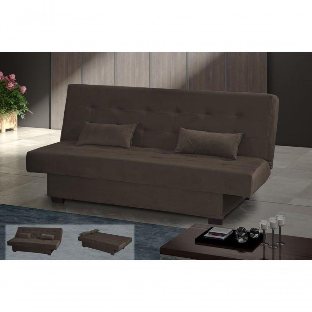 Sofá Cama 3 Lugares Casal Reclinável 190 Larg Laila Matrix Veludo Marrom - 4