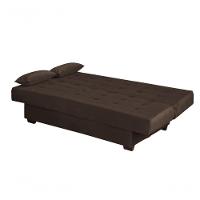 Sofá Cama 3 Lugares Casal Reclinável 190 Larg Laila Matrix Veludo Marrom - 3