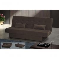 Sofá Cama 3 Lugares Casal Reclinável 190 Larg Laila Matrix Veludo Marrom - 4