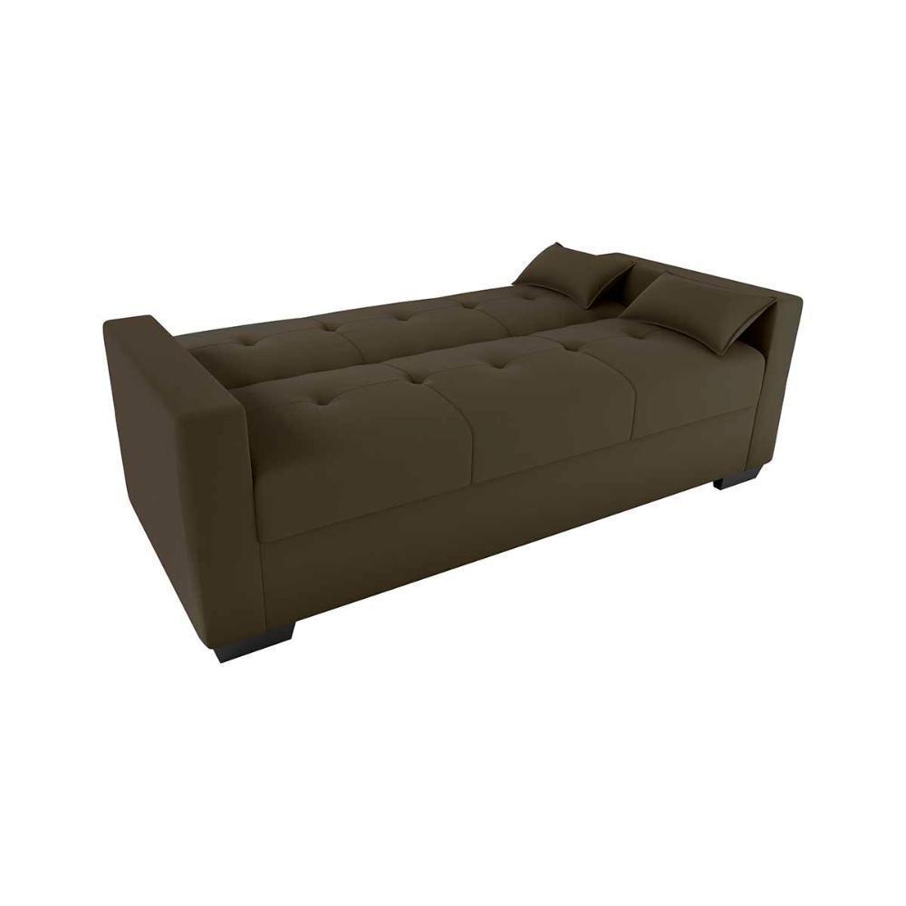 Sofá Cama 3 Lugares Reclinável Casal Premium 2,03 Larg Lavinia Matrix Suede Capuccino - 2