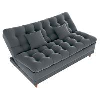 Sofá Cama 3 Lugares Casal Confortável 1,85 Larg Duda Matrix Veludo Cinza - 2