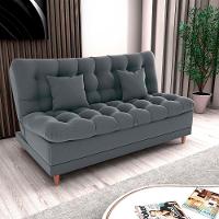 Sofá Cama 3 Lugares Casal Confortável 1,85 Larg Duda Matrix Veludo Cinza - 3