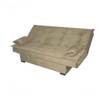 Sofá Cama 3 Lugares Casal Premium Reclinavel 1,80 Larg Esmeralda Matrix Veludo Capuccino - 2