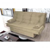 Sofá Cama 3 Lugares Casal Premium Reclinavel 1,80 Larg Esmeralda Matrix Veludo Capuccino - 4