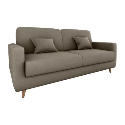 Sofá Cama Premium 3 Lugares 1,90 Larg Emilia Matrix Veludo Capuccino