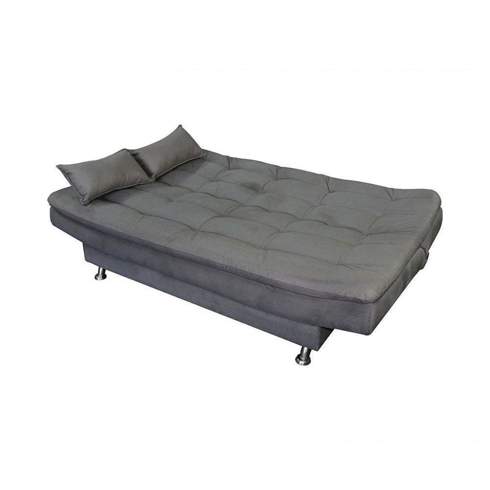 Sofá Cama 3 Lugares Com Pillow Reclinável 190 Larg Salomé Matrix Suede Cinza - 3