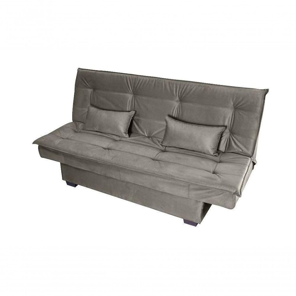 Sofá Cama 3 Lugares Casal Premium Reclinavel 1,80 Larg Esmeralda Matrix Suede Capuccino - 1