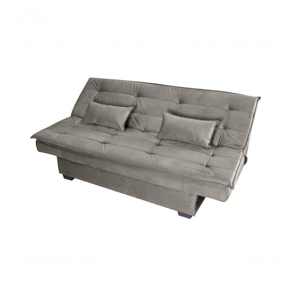 Sofá Cama 3 Lugares Casal Premium Reclinavel 1,80 Larg Esmeralda Matrix Suede Capuccino - 2