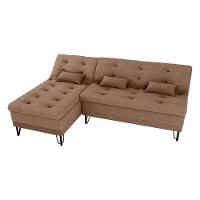 Sofá Cama 3 Lugares Com Chass Casal Luxo Premium Nice Matrix Boucle Marrom - 3