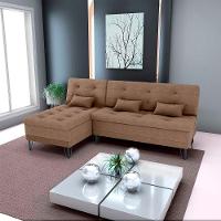 Sofá Cama 3 Lugares Com Chass Casal Luxo Premium Nice Matrix Boucle Marrom