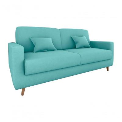 Sofá Cama Premium 3 Lugares 1,90 Larg Emilia Matrix Veludo Verde Menta
