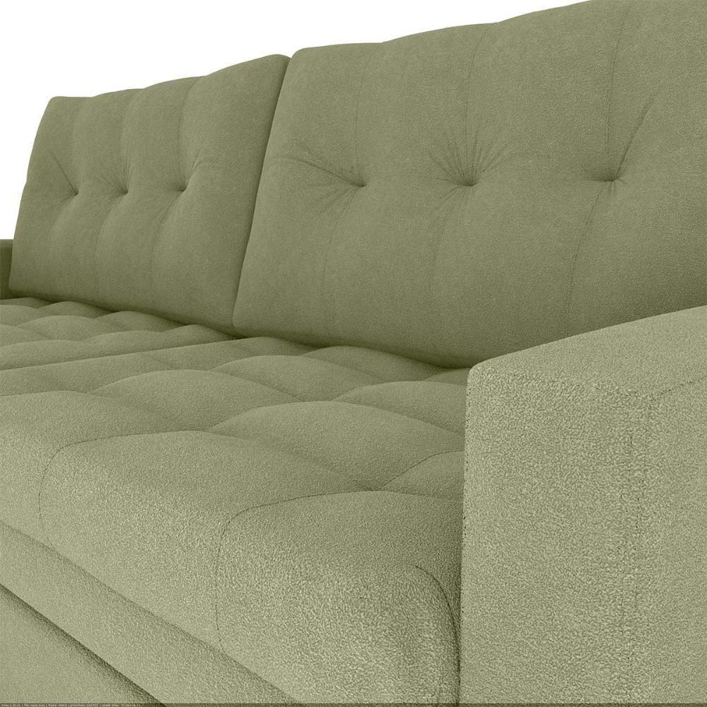 Sofá Cama Reclinável 2 Lugares Premium Com Assentos Dividido 2,20 Larg Nayla Matrix Boucle Oliva - 5