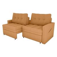 Sofá Cama Reclinável 2 Lugares Premium Com Assentos Dividido 2,20 Larg Nayla Matrix Boucle Mostarda