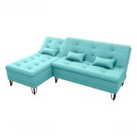 Sofá Cama 3 Lugares Com Chass Casal Luxo Premium Nice Matrix Veludo Verde Menta