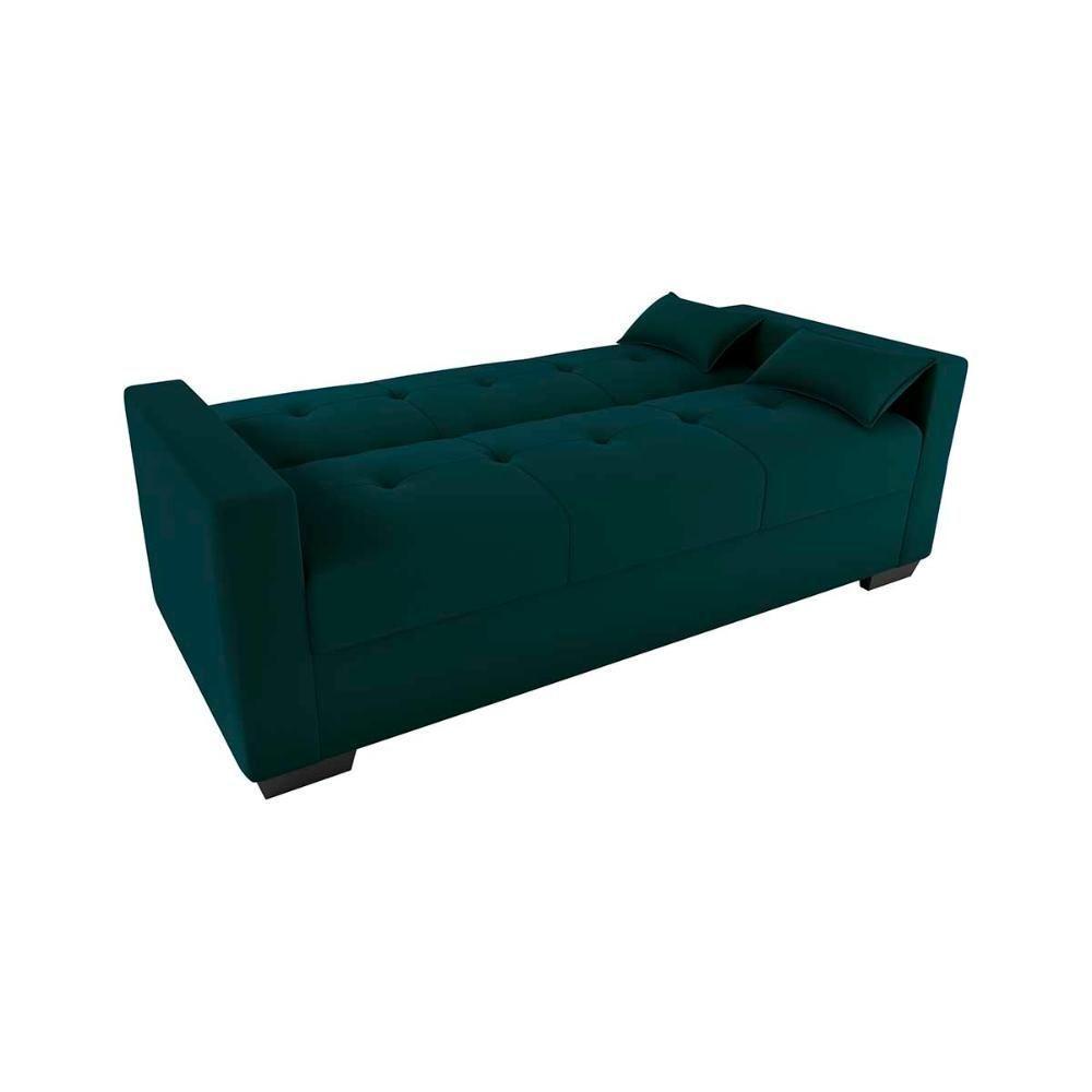 Sofá Cama 3 Lugares Reclinável Casal Premium 2,03 Larg Lavinia Matrix Suede Petróleo - 3